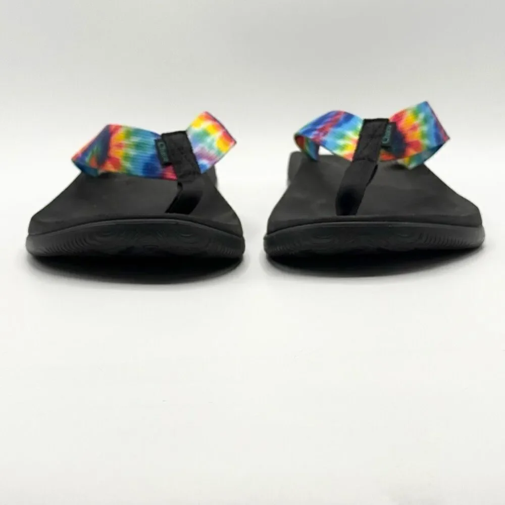 Chaco Chillos Flip Flops in Rainbow Tie Dye - Men’s US 12